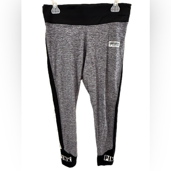 PINK Victoria's Secret Gray and Black Leggings - Picture 1 of 3